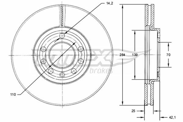 Brzdový kotouč TOMEX Brakes